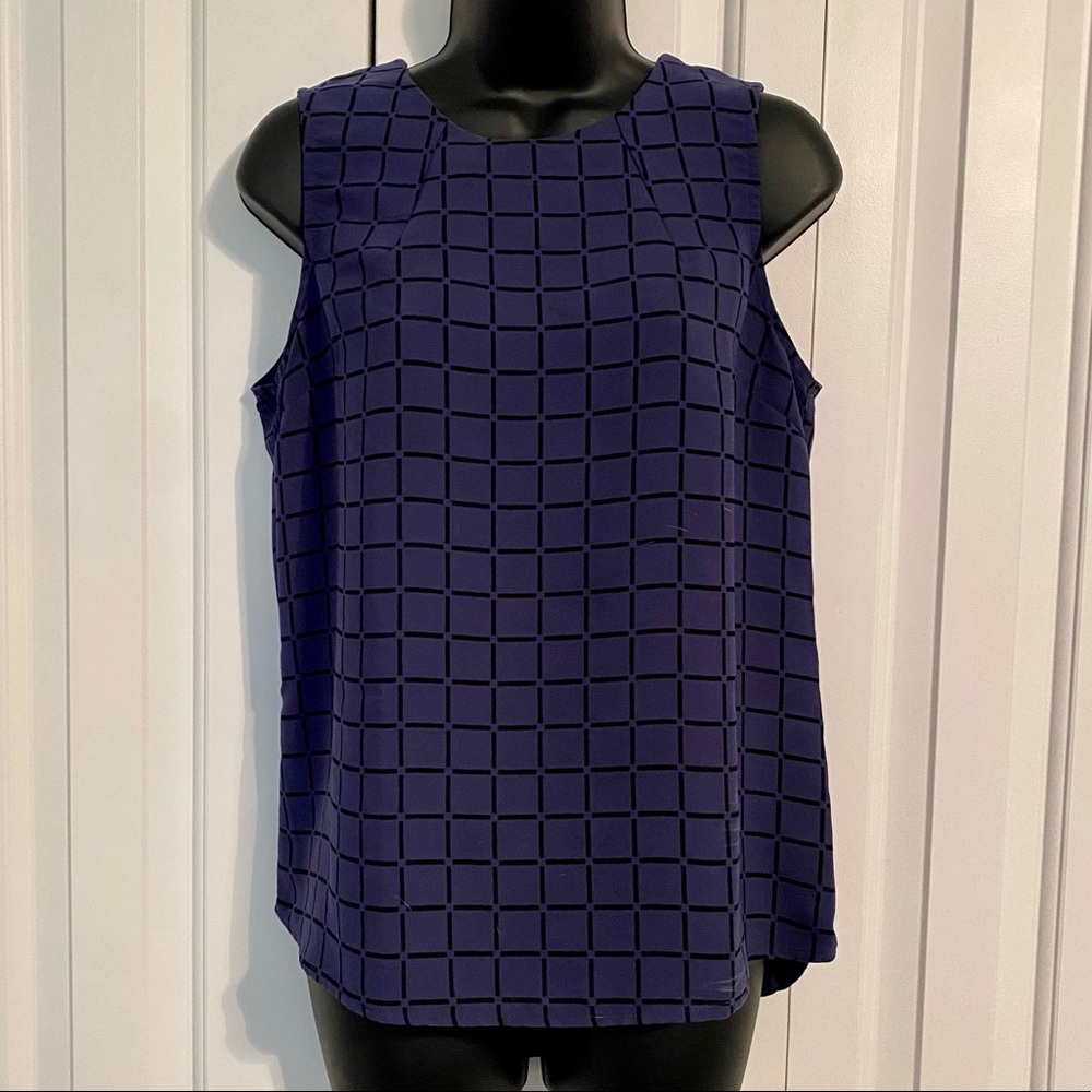 Saint Tropez Navy & Black Geo Sleeveless Blouse, S